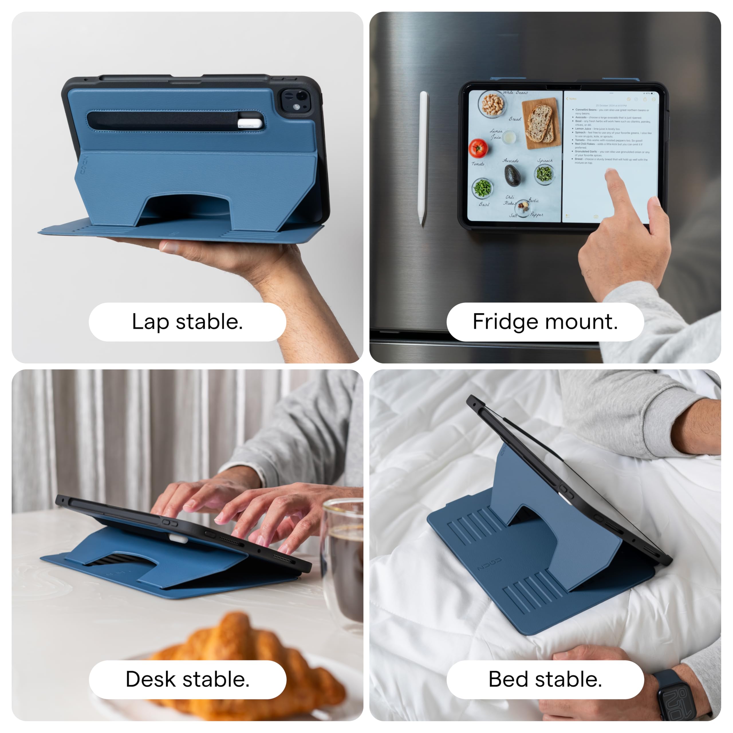 Zugu Case For Ipad Air 13 Inch M3 2025 & M2 2024 &/12.9 Inch (3Rd/4Th Gen), Slim Protective Cover With Apple Pencil Charging & S